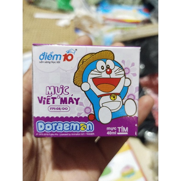 Mực bơm đô rê mon, mực bơm bút máy đô doraemon tím