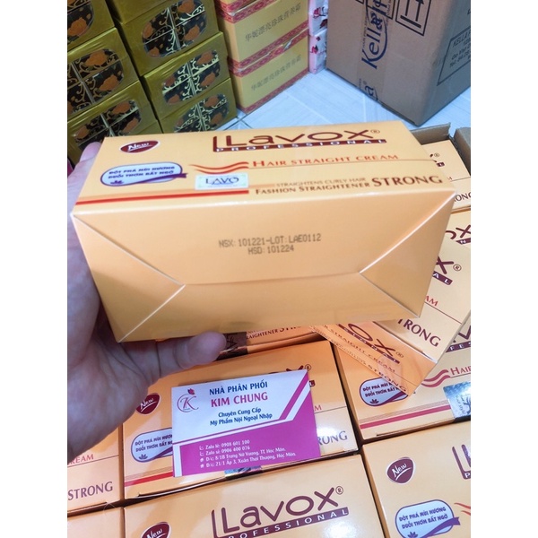 Kem duỗi thẳng tóc Lavox màu cam 140ml +140ml Thuốc duỗi tóc chuyên nghiệp