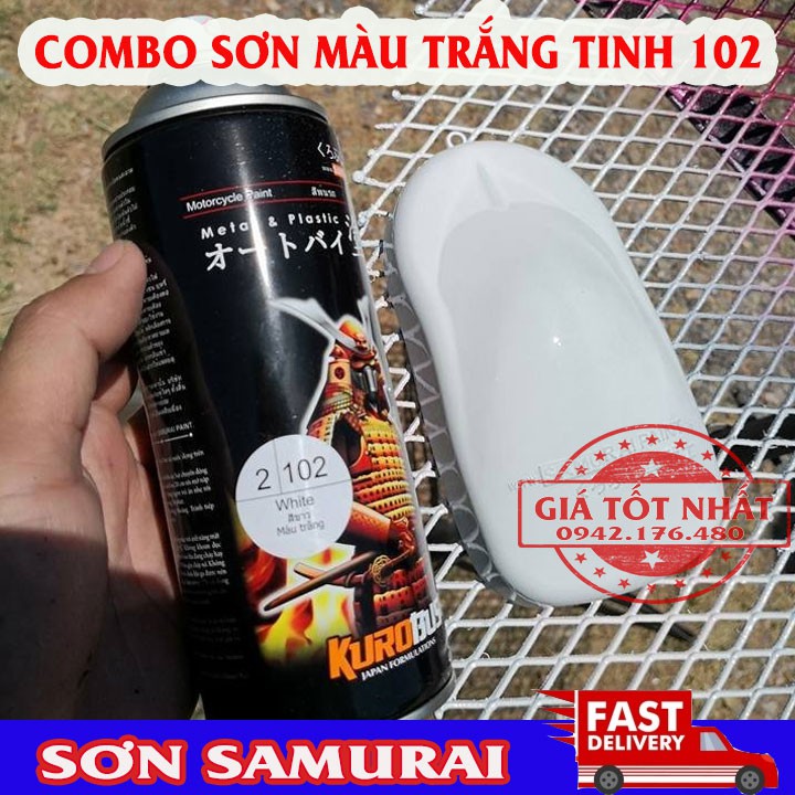 COMBO 3 CHAI SƠN SAMURAI SƠN ÁO MÀU TRẮNG 102 - LÓT-PHỦ BÓNG
