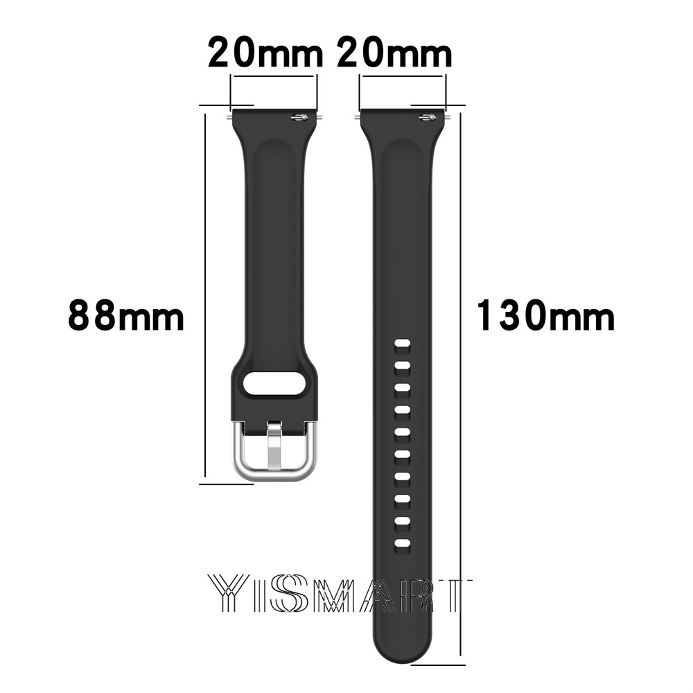 Dây đeo silicon 20mm cho đồng hồ thông minh samsung galaxy watch 4 classic galaxy 3 41mm active 2