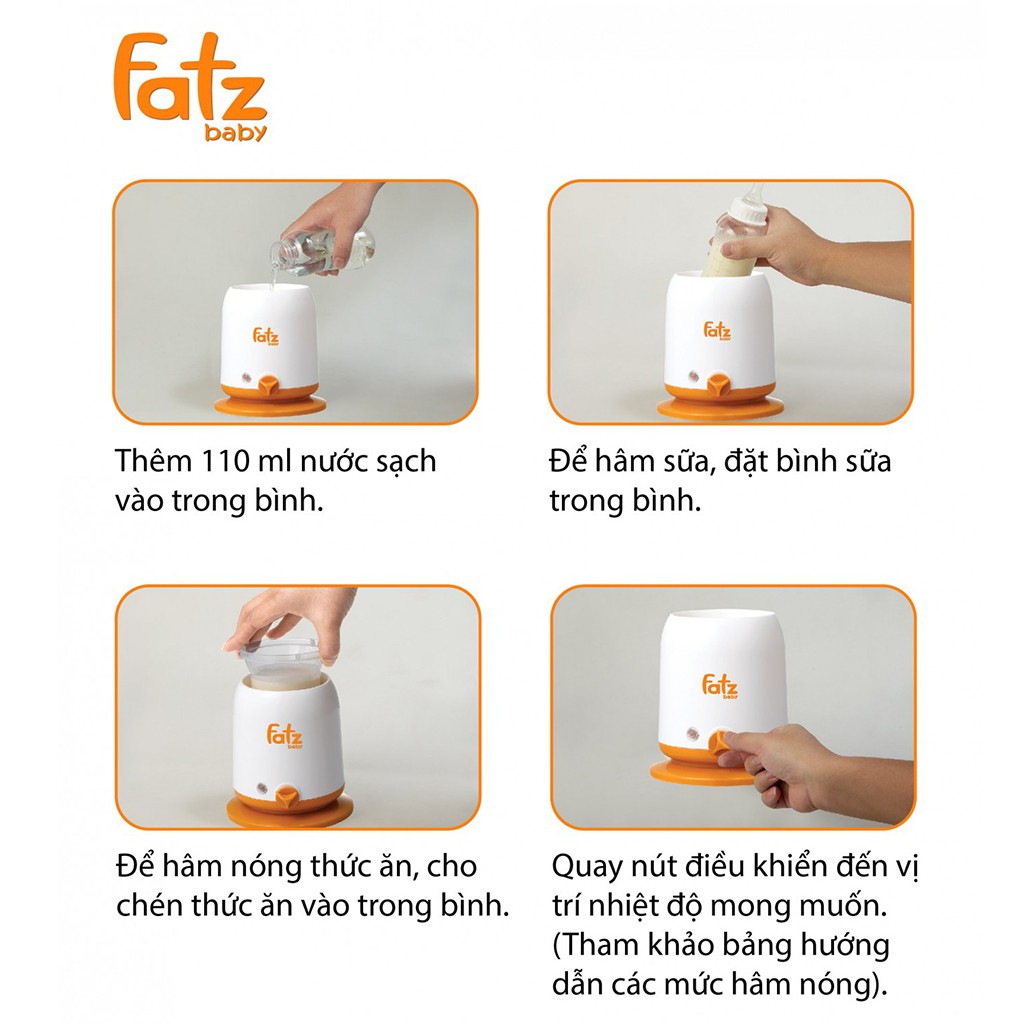 [BẢO HÀNH 1 NĂM] Máy hâm sữa 4 chức năng không BPA FatzBaby FB3002SL