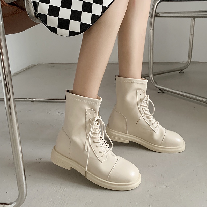 Giày boot Martin nữ IELGY kiểu Anh mũi tròn buộc dây phong cách Hàn Quốc