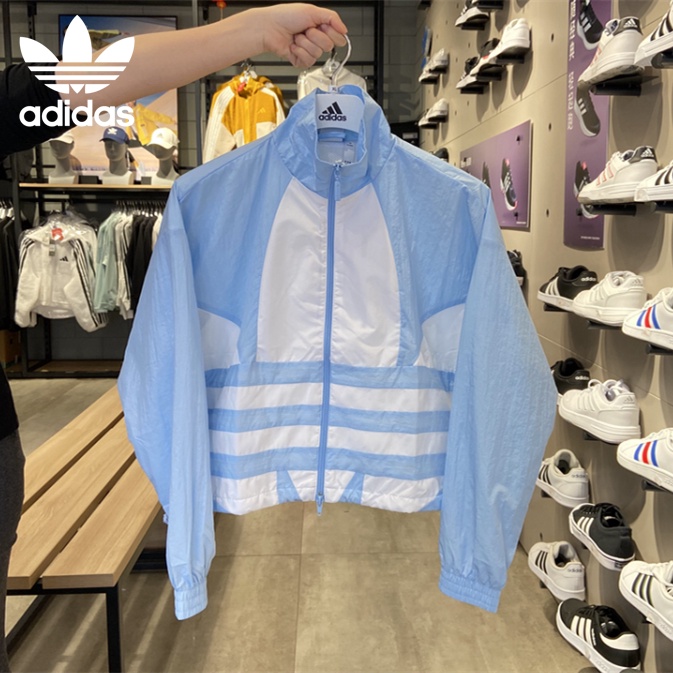 Áo Khoác Thể Thao Adidas Clover 100% Chính Hãng Chống Gió Cổ Đứng Cho Nữ FM2580