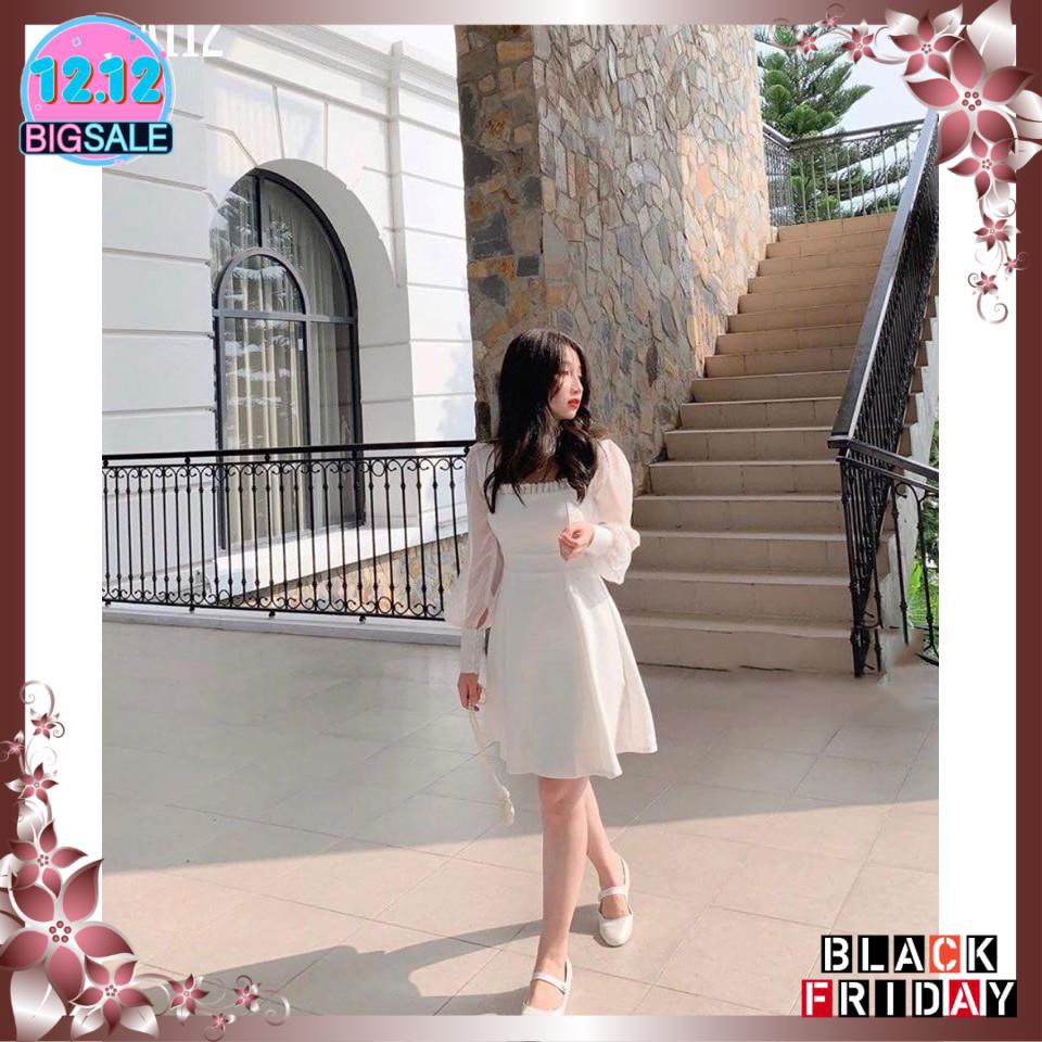 Đầm trắng xòe tay phồng dễ thương Babe Dress | BigBuy360 - bigbuy360.vn