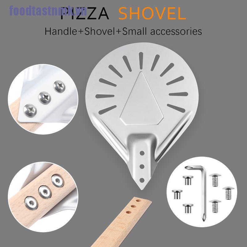 【ftnmk】Round Pizza Paddle 7 Inch Aluminum Perforated Pizza Peel