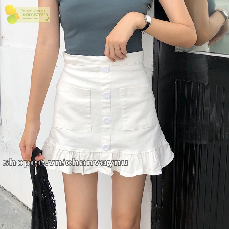 Chân váy kaki đuôi cá nút Đen MT278  size SML | BigBuy360 - bigbuy360.vn