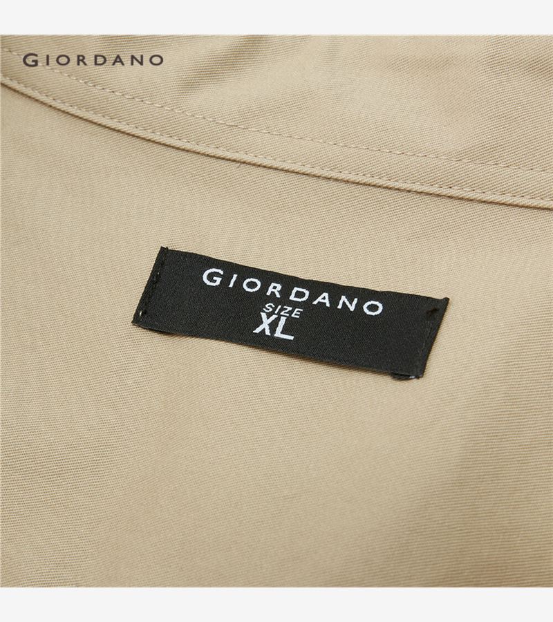 Áo Sơ Mi Giordano 13041022 Dáng Rộng Tay Ngắn Phối Túi Hộp Thời Trang Cho Nam