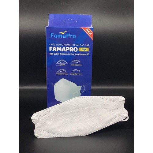 Khẩu Trang Y Tế 3 Lớp Kháng Khuẩn 4D KF94 Famapro Màu trắng