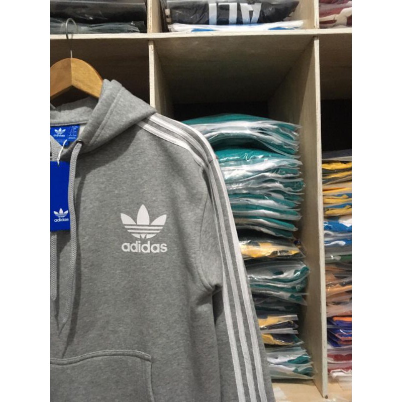 Áo Hoodie Adidas 3 Sọc (trắng / Xanh Navy)