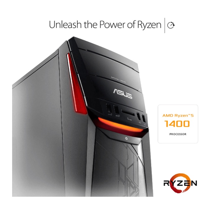 Thùng Máy PC Asus G11DF Win 10 Ryzen 5-1400, RAM 8GB, SSD 256GB + HDD 1TB Nvidia GeForce GTX 1060