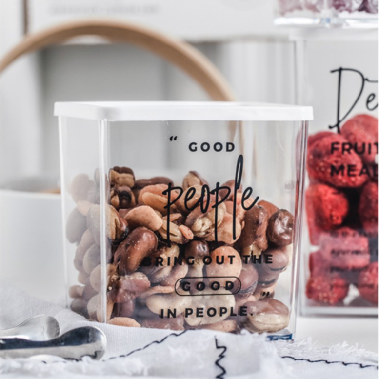 Hộp nhựa đựng thực phẩm khô có nắp đậy phong cách Bắc Âu tùy chọn kích thước