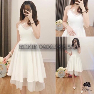 Váy 2s dây trắng xoè ren viền CÓ SẴN