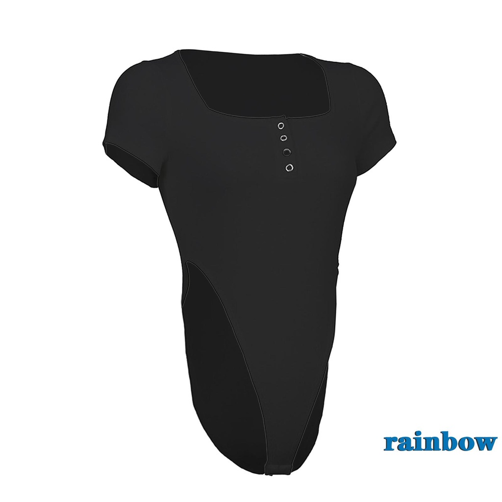 Bộ Áo Liền Quần Dệt Kim Tay Ngắn Cổ Vuông Màu Trắng / Đen Thời Trang Mùa Hè Cho Nữ | BigBuy360 - bigbuy360.vn