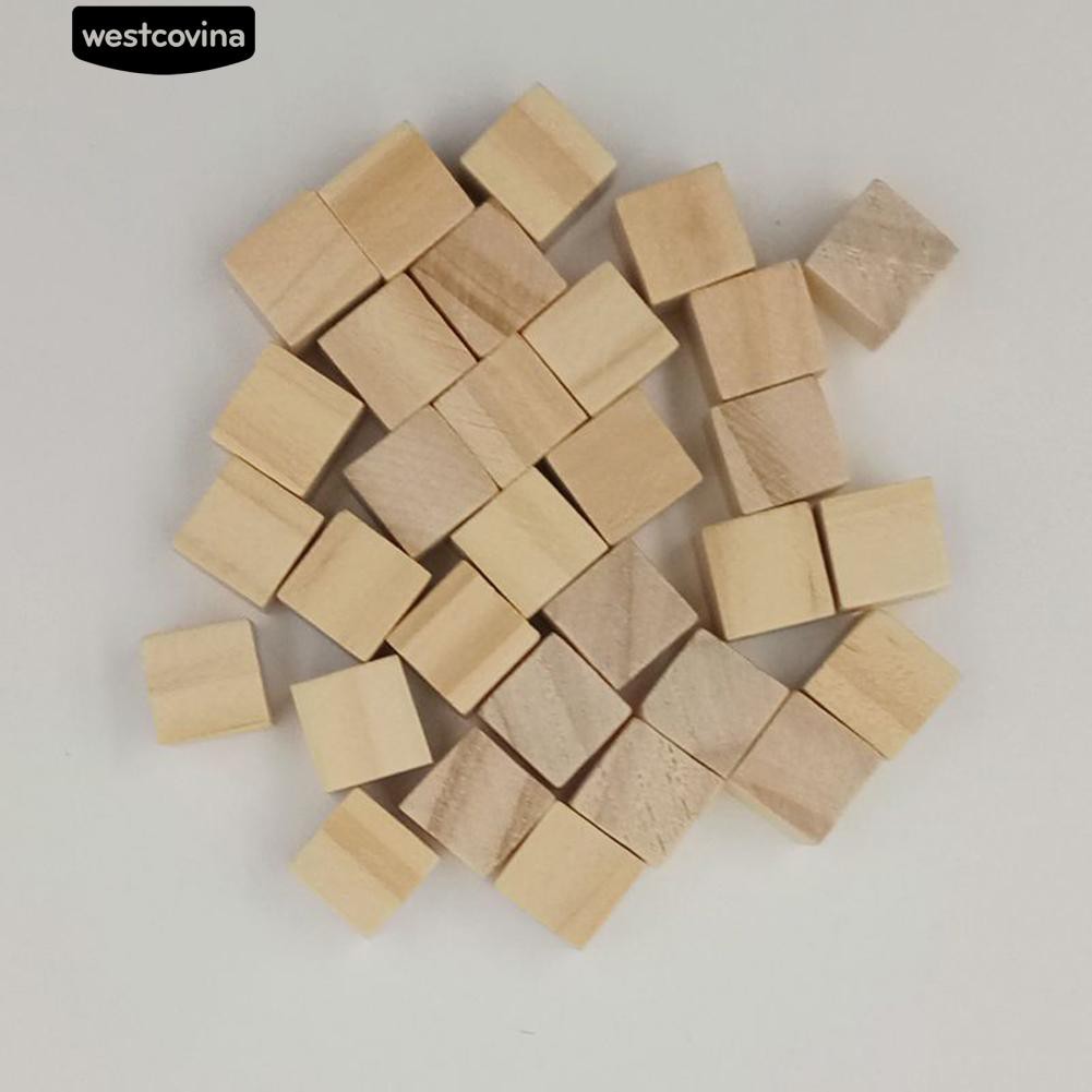 Set 10/20/50 khối gỗ vuông làm nút áo thủ công tiện lợi