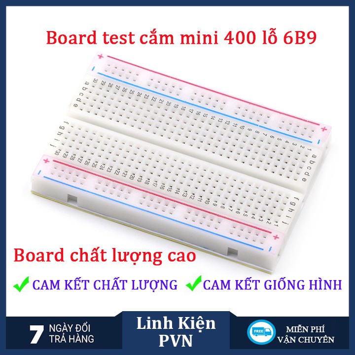 Board test cắm Mini 400 lỗ 8.5cm × 5.5cm - Bread board chất lượng cao