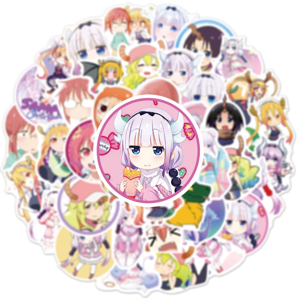 Bộ 50/25/10 Sticker Hoạt Hình Kobayashi's Dragon Maid Dán Ván Trượt Laptop Guitar