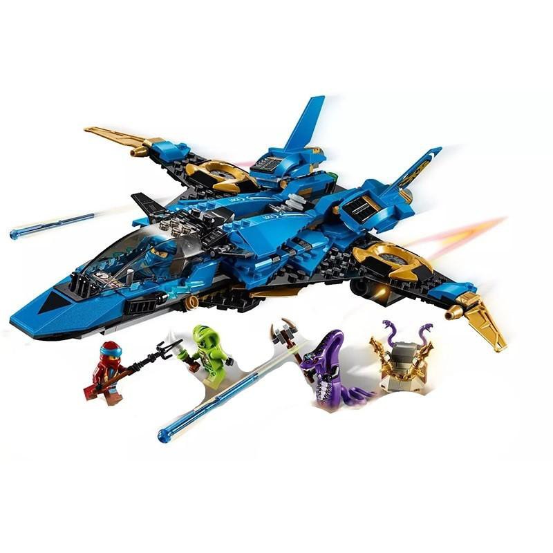 (CÓ SẴN) đồ chơi Lắp ghép Mô hình ninjago 44002 máy bay phi thuyền xanh chiến đấu của JAY 06096