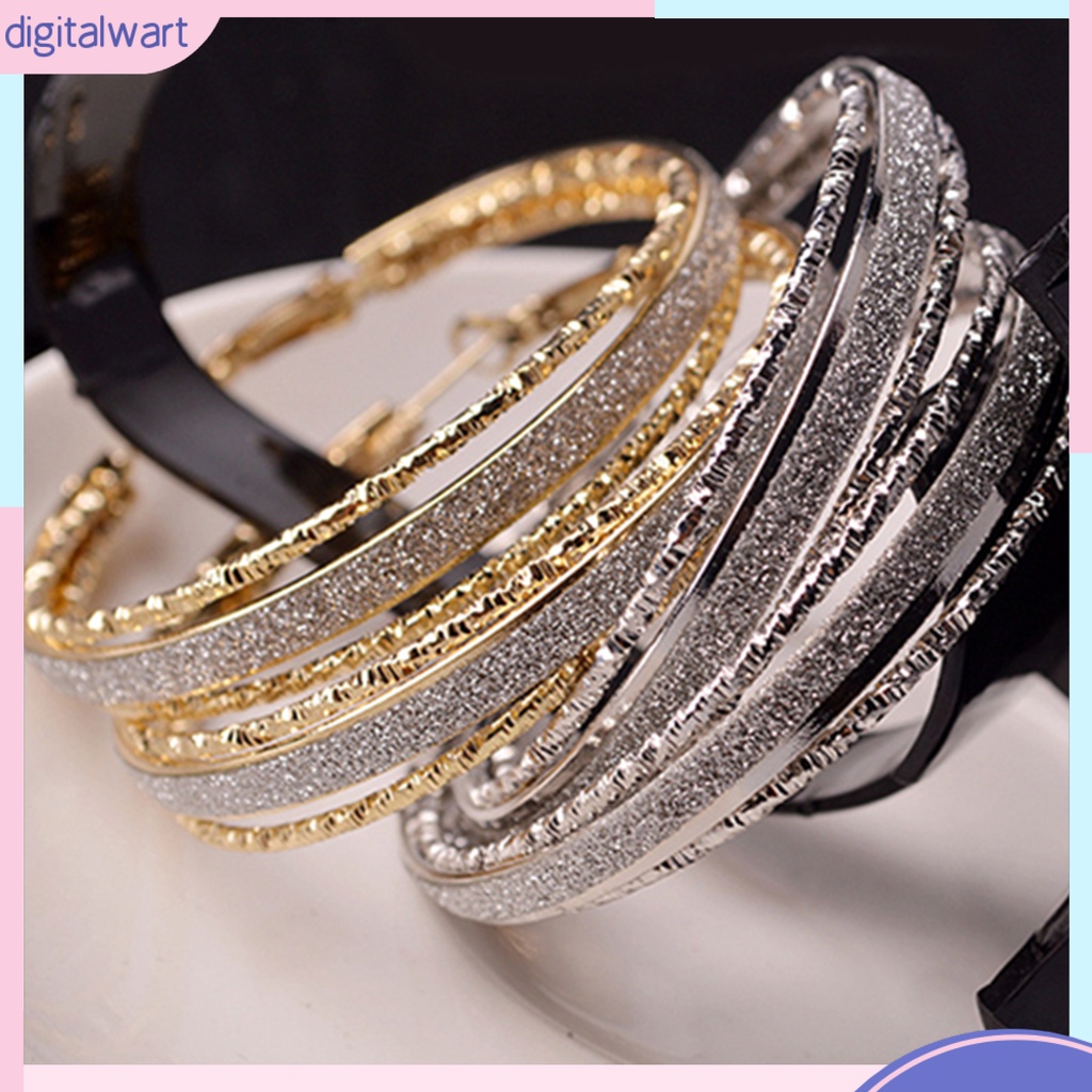 Đôi hoa tai tròn cỡ lớn thời trang vintage cho nữ