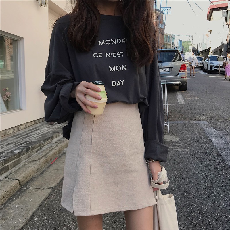 (ORDER) Váy chữ A xẻ tà cạp cao