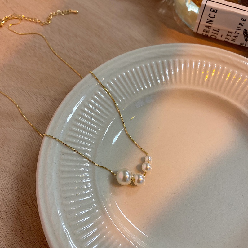 Vòng cổ Mạ Vàng 14K Đính Ngọc Trai Nhân Tạo Thời Trang