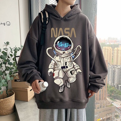 Áo hoodie dáng rộng in hình phi hành gia thời trang cao cấp cho nam và nữ