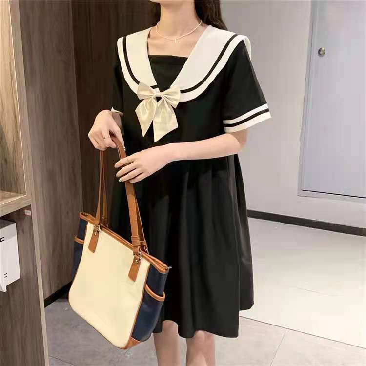 Đầm ôm Ngắn Tay Cổ Tròn Eo Thắt Nơ Thời Trang Nhật
