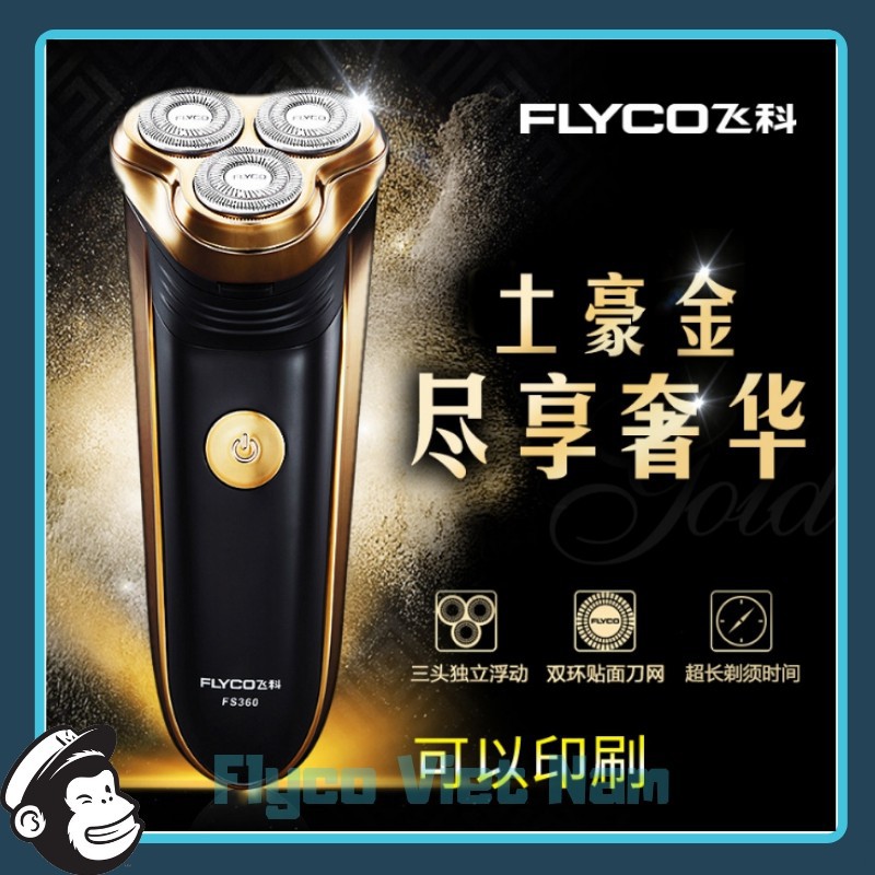 Máy Cạo Râu Nam FS360 Flyco 3 Lưỡi Dao Thông Minh - BH 24 Tháng (Hỗ Trợ Tỉa Bấm Cắt Tóc Mai+Ví Bọc)  shopgiarebatngo