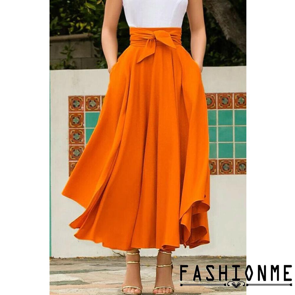Chân váy maxi lưng cao xếp ly dành cho nữ | BigBuy360 - bigbuy360.vn