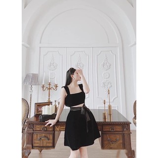 Đầm nhung thắt nơ eo ❤️