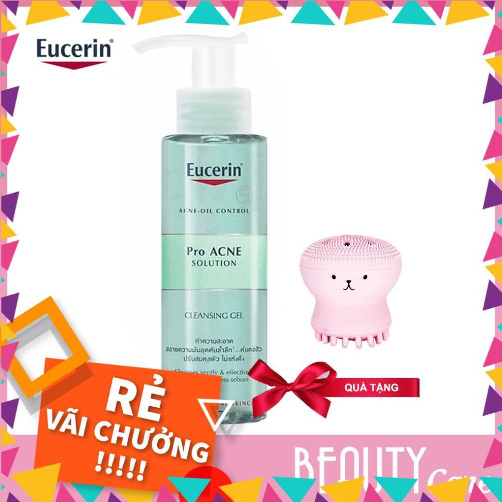 ✅ Eucerin Sữa Rửa Mặt Dạng Gel Dành Cho Da Nhờn Mụn ProAcne Cleansing 200ml TẶNG CỌ RỬA MẶT