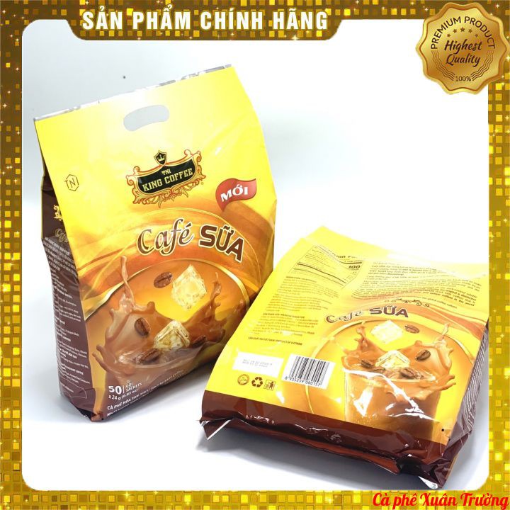 Combo 2 Bịch Café SỮA hòa tan KING COFFEE - Túi 50 gói x 24 g (1,2 Kg) | BigBuy360 - bigbuy360.vn
