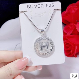 Dây chuyền mặt chữ H chất liệu bạc ta