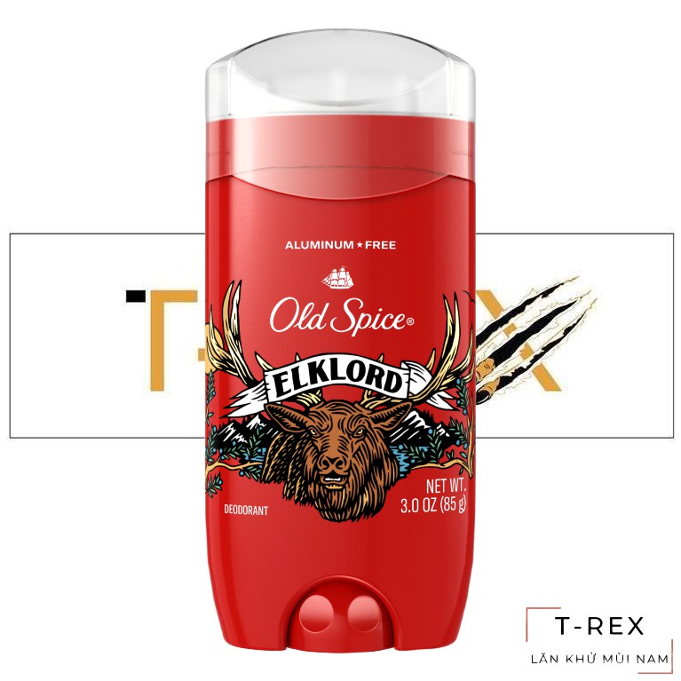 [NEW] Lăn Khử Mùi Old Spice Wild Collection Elklord Aluminum-Free 85Gr (Sáp Xanh)