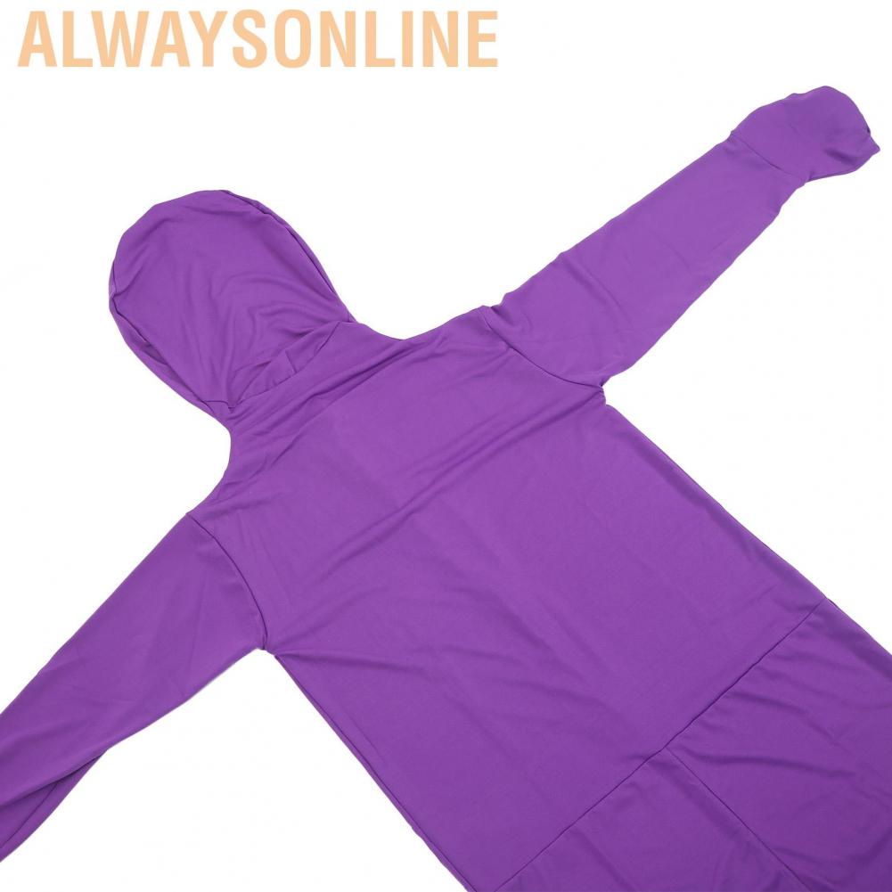 Alwaysonline Purple Screen Suit  Portable No Wrinkle Polyvinyl Chloride Fiber Breathable Photography Chromakey Bodysuit for
