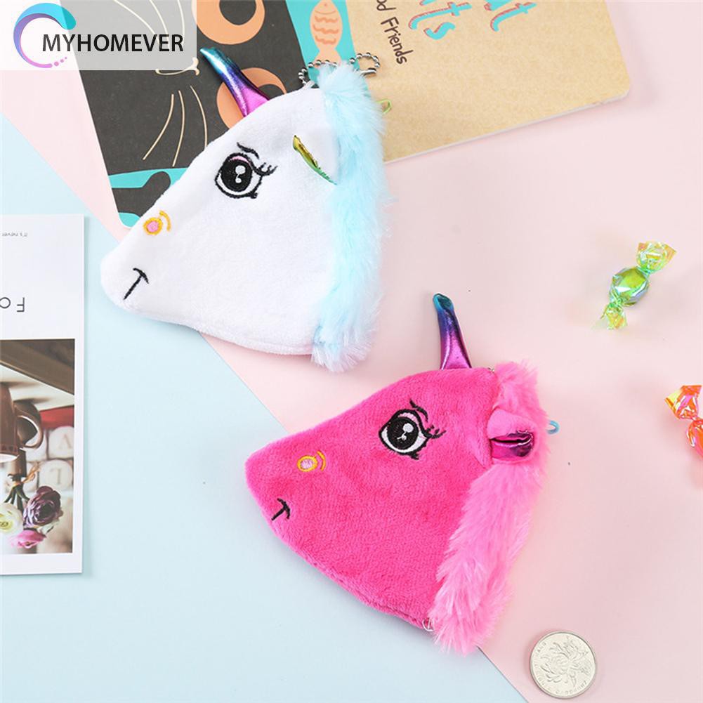 túi Cartoon Horse Shaped Bag Pendant Plush Wallet Kids Girls Small Money Purse nữ