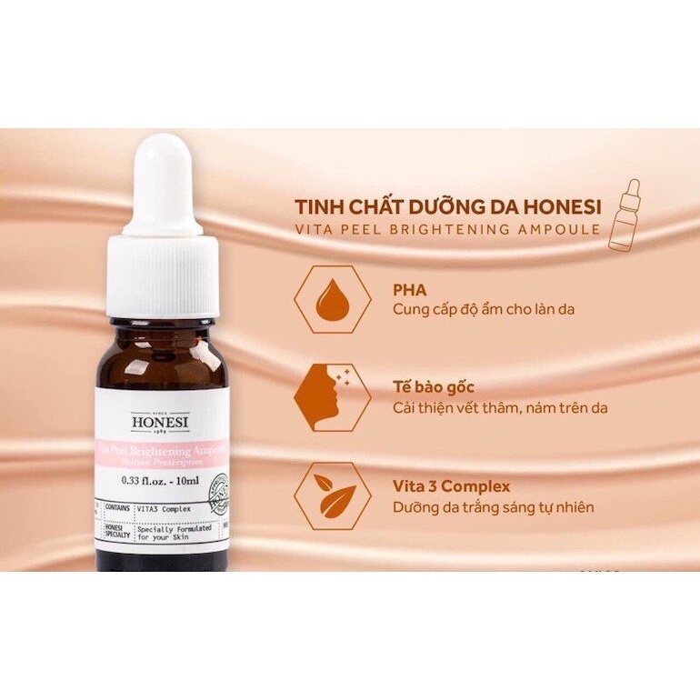 Tinh chất Honesi Vita Peel Brightening Ampoule dưỡng sáng da giảm thâm nám - Hàn Quốc