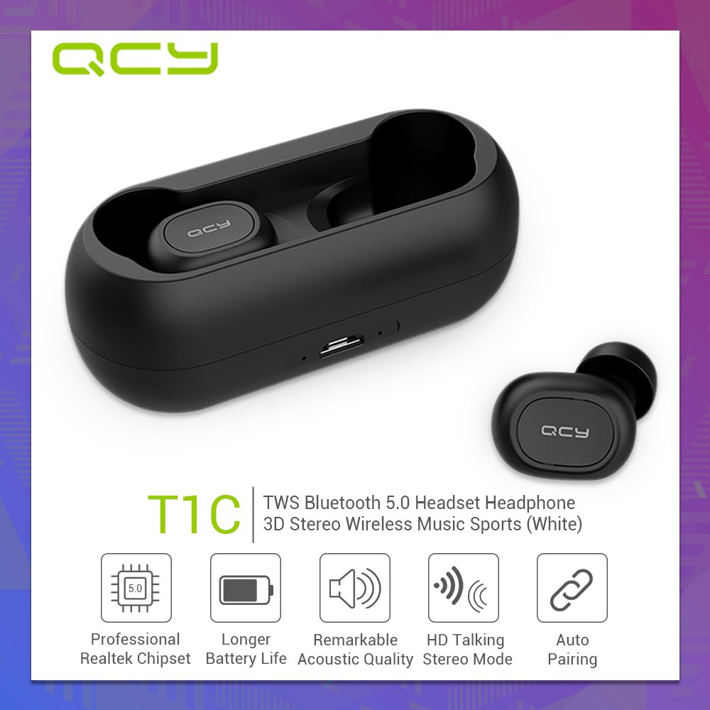 [NC] Tai Nghe True Wireless QCY QS1 TWS Hifi Inear | Bluetooth 5.0 | chống nước | chống bụi | Gaming | Chơi game PUBG