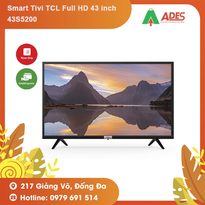 [Mã 154ELSALE2 giảm 7% đơn 300K] Smart Tivi TCL Full HD 43 inch 43S5200 - Mới 2021 - Bảo hành chính hãng 3 năm