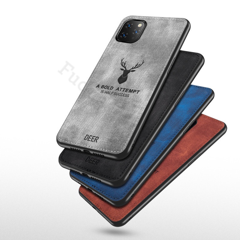 Ốp Điện Thoại Vải Mềm Họa Tiết Hươu Cho iPhone 11 Pro Xs Max XR Xs X 8 7 6s 6 Plus SE 2020