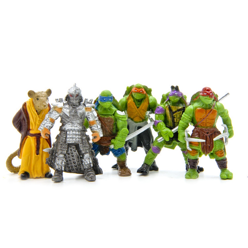 Set 6 Mô Hình Đồ Chơi Nhân Vật Hoạt Hình Ninja Rùa Đáng Yêu