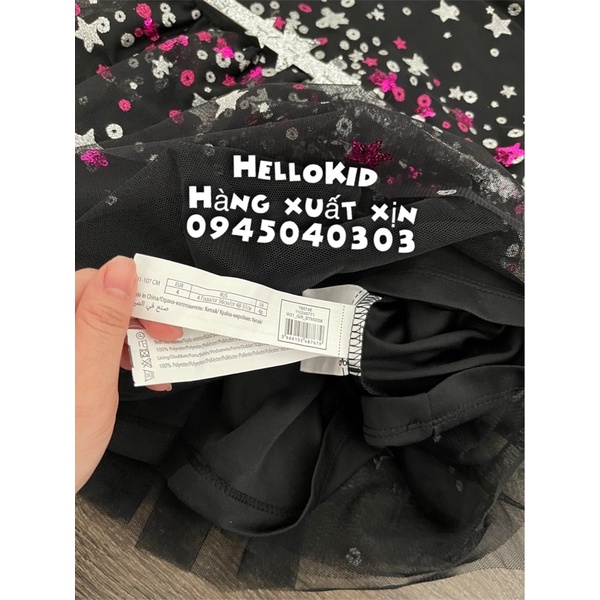 V111 - Váy ren đen sao lấp lánh SEQUIN bé gái