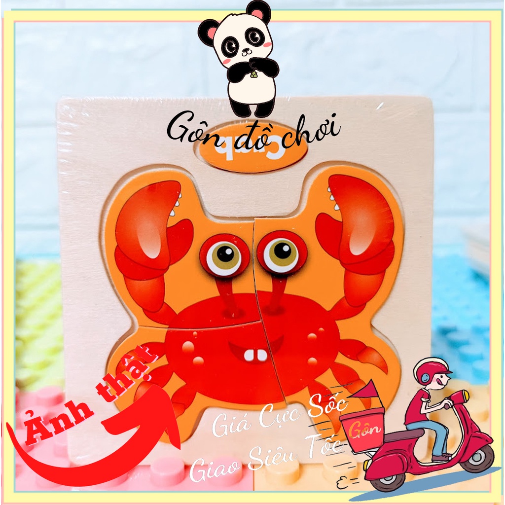 Tranh Ghép hình 3D bằng gỗ cho bé Phát Triển Trí Tuệ Gôn đồ chơi