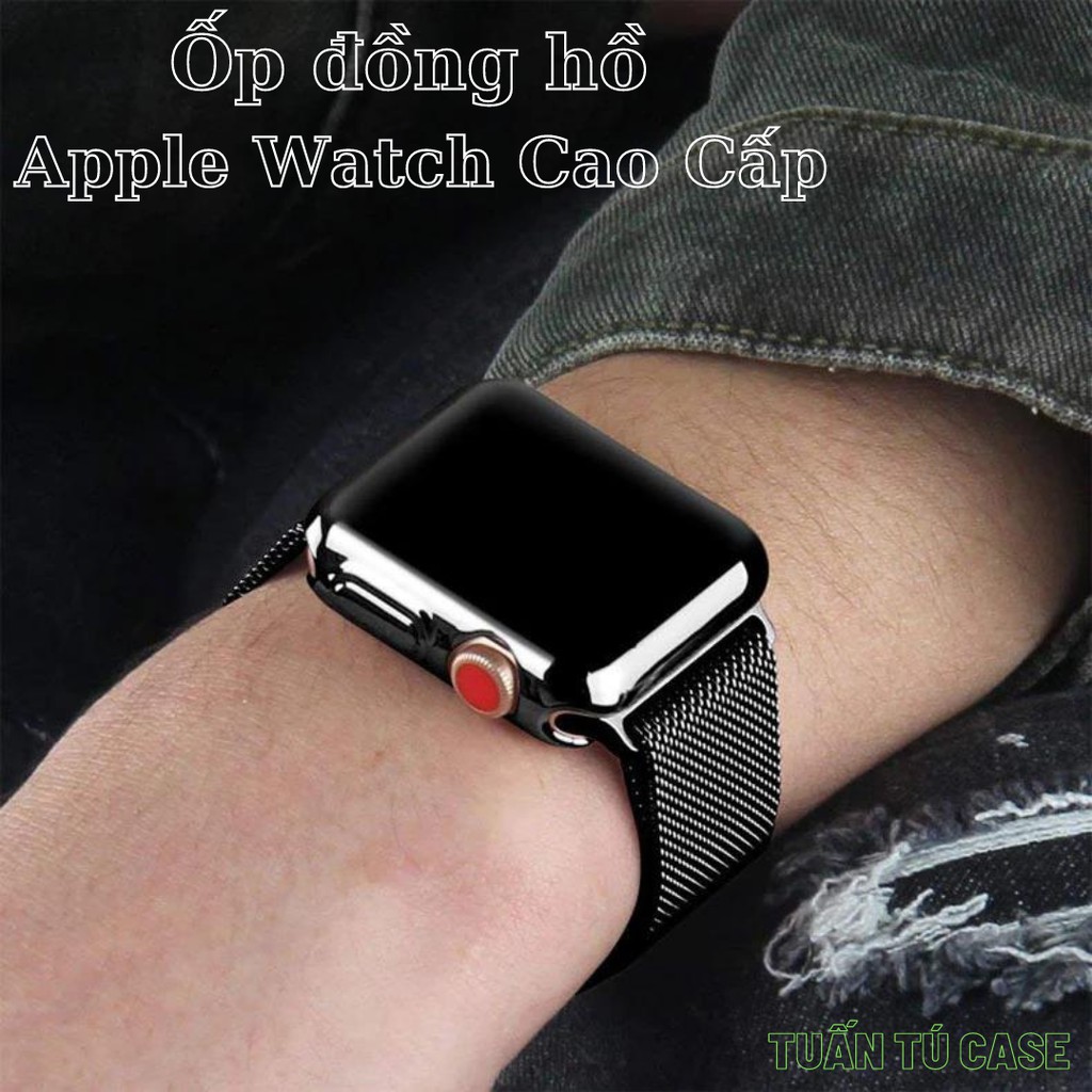 Ốp Bảo Vệ Kèm Dán Cường Lực cho Apple Watch Series SE | 6/5/4/3/2/1 38mm 40mm 42mm 44mm