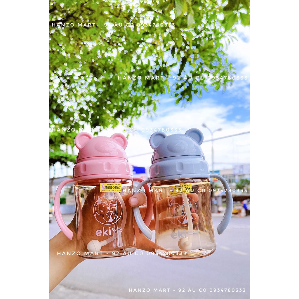 Bình uống nước cho bé cốc tập hút Eki Hàn Quốc 280ml (tặng ống thay thế)