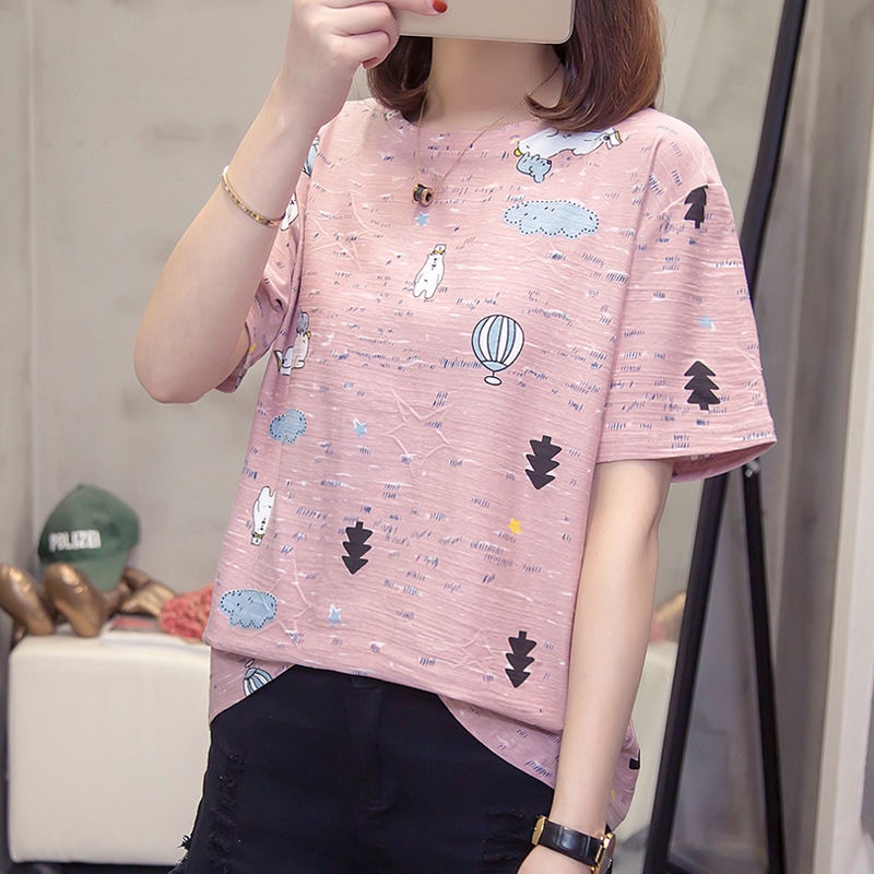 Áo Thun Ngắn Tay Dáng Rộng size Lớn Theo Phong Cách Mùa Hè Phương Tây Dành Cho Nữ