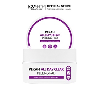 Nước Hoa Hồng Dạng Miếng Tẩy Tế Bào Chết Và Làm Sạch Sâu PEKAH ALL DAY CLEAR PEELING PAD 40 miếng - K2V Shop