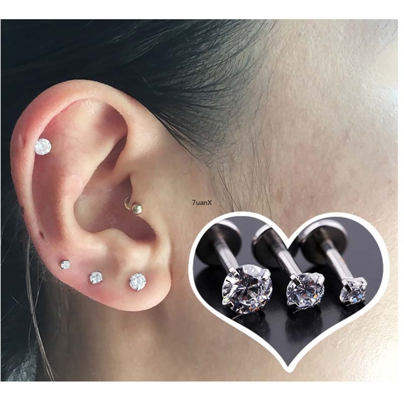 Khuyên môi phụ kiện bằng thép không gỉ cá tính 4mm 16 gauge