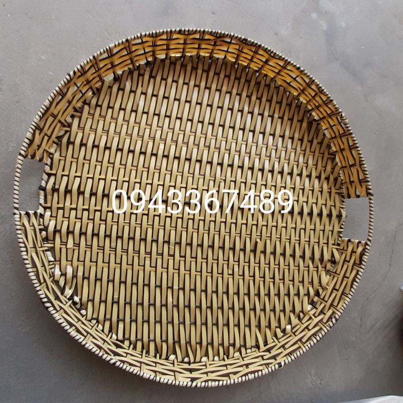 Khay đựng bộ đồ ăn hoa mặt trời sứ Bát Tràng.