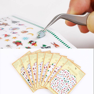 Sticker Dán Móng Họa Tiết Hoạt Hình 3d Chủ Đề Giáng Sinh
