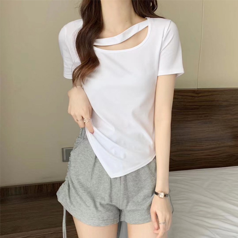 Áo Thun HIIXIIVI Tay Ngắn In Chữ Sunset Glow New 2022 Phong Cách Hàn Quốc Thời Trang Mùa Hè Cho Nữ